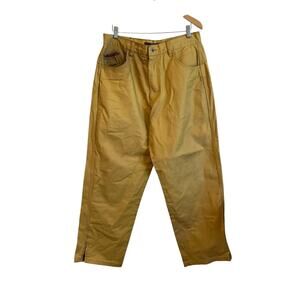 Vintage 90s Fubu‎ Pants Mens 36x34 Waxed Embroidered Baggy Hip Hop Streetwear